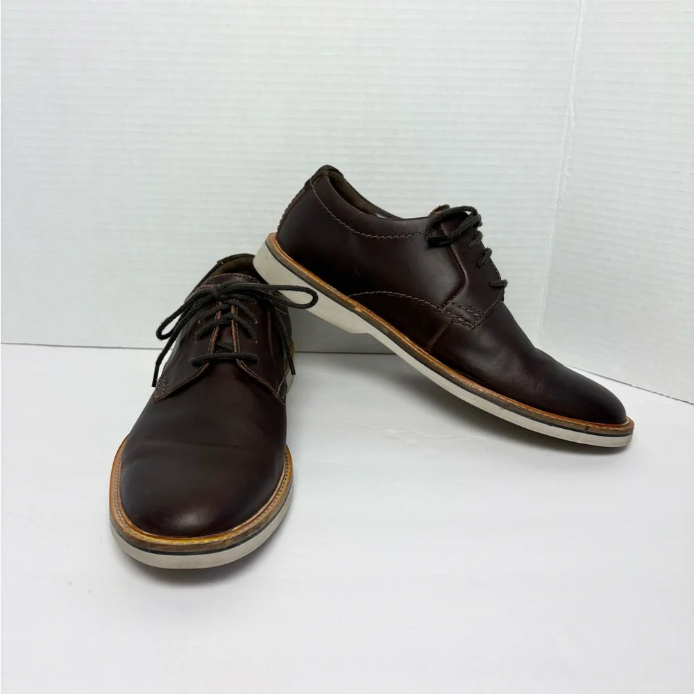 Clarks Atticus Lt Lace Up Oxford Shoes Brown Dress Shoes‎ Office Preppy Mens 8.5